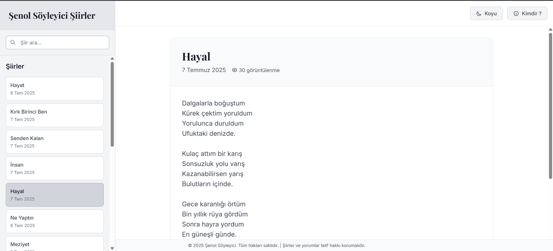 Şiir Blog screenshot 4
